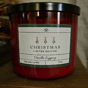 Christmas Limited Edition Vanilla Eggnog Candle - 17 oz - 3 Wick